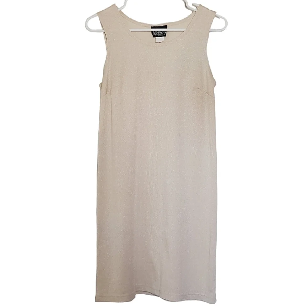 7316 * Whirlaway Frocks Vintage Tank Dress & Cardigan Jacket Set Cream Size 8 - Picture 2 of 16